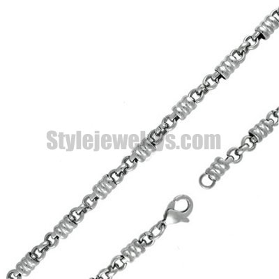 Stainless steel jewelry Chain 50cm - 55cm tube rolo link chain necklace w/lobster 5mm ch360286